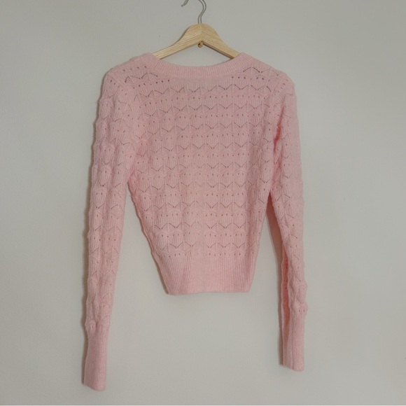 Hollister Pink  Stitchy V-Neck Sweater - Picture 6 of 6